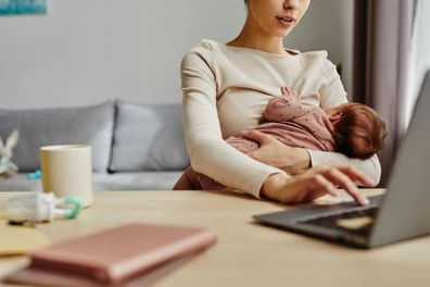 Maternity leave stock image