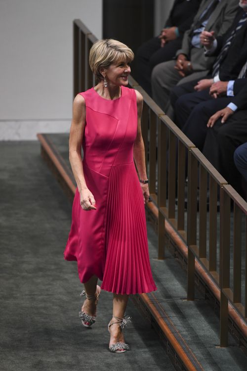 Julie Bishop donned this stunning pink number last Monday. It was deemed appropriate.