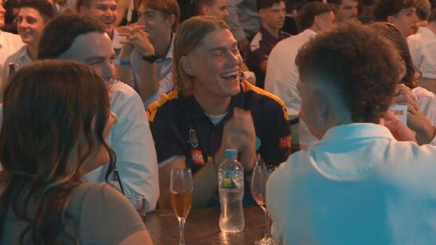 Harley Reid was in stitches as his parents were interviewed by Ben Dixon on draft night
