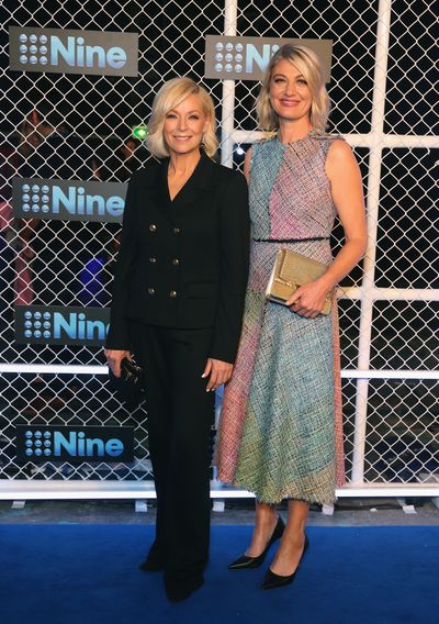 Liz Hayes and Tara Brown at&nbsp;the 2019 Nine Upfronts, Sydney, October 17, 2018