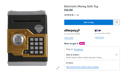 Kmart Money Safe Toy.