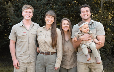 Robert Irwin, Terri Irwin, Bindi Irwin, Chandler Powell and Grace Warrior Irwin Powell. 