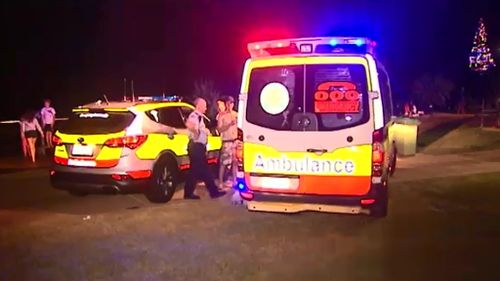 Paramedics treated a fire-breather for internal burns, and took him to hospital. (9NEWS)
