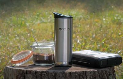A solar powered portable coffee maker