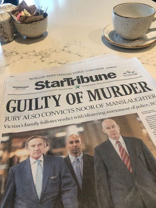 The Star Tribune's front page after the verdict