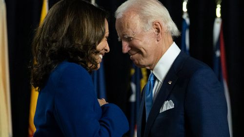 Biden shares a smile with his running mate