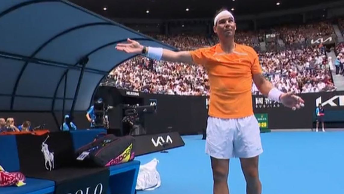 Rafael Nadal was left frustrated after a ballboy accidentally took one of his racquets too early