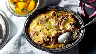 Recipe:&nbsp;<a href="http://kitchen.nine.com.au/2016/05/16/13/22/philippa-sibley-panettone-bread-and-butter-pudding-with-poached-peaches" target="_top" draggable="false">Panettone bread and butter pudding with poached peaches</a>