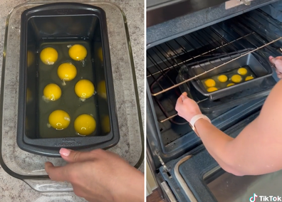 hard boiled egg hack no peeling using oven on tiktok