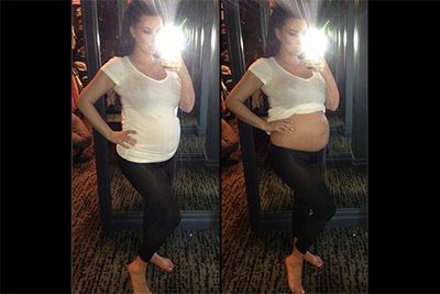 Queen of reality TV and self-confessed selfie addict, Kim K, made no hesitation about documenting every stage of her much talked about pregnancy. But the mum-to-be proved she wasn't going to let a little maternity get in the way of her fierce posing skills when she shared this glamorous peekaboo mirror shot. <br/><br/>Image: Instagram @kimkardashian