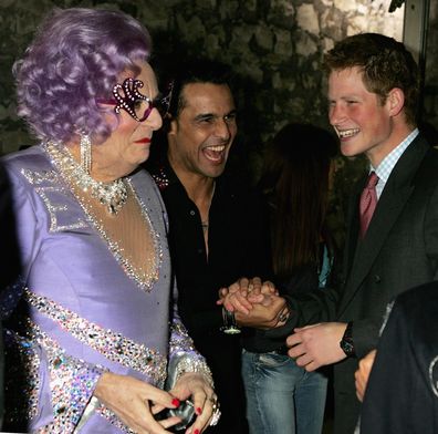 Dame Edna, Barry Humphries and Prince Harry