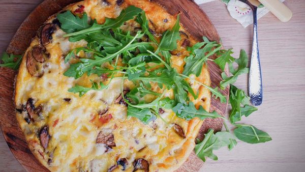 Jane&#x27;s five-ingredient bacon and mushroom frittata