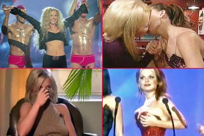 Remember when Ginger Spice made out with Kylie Minogue? And that time she emerged from a woman's giant nether regions on stage? Not to mention that boob flash at the BRIT Awards! Yes, Geri Halliwell has given us seemingly endless out-there moments conveniently caught on tape! Here are the new Australia's Got Talent judge's seven best moments: