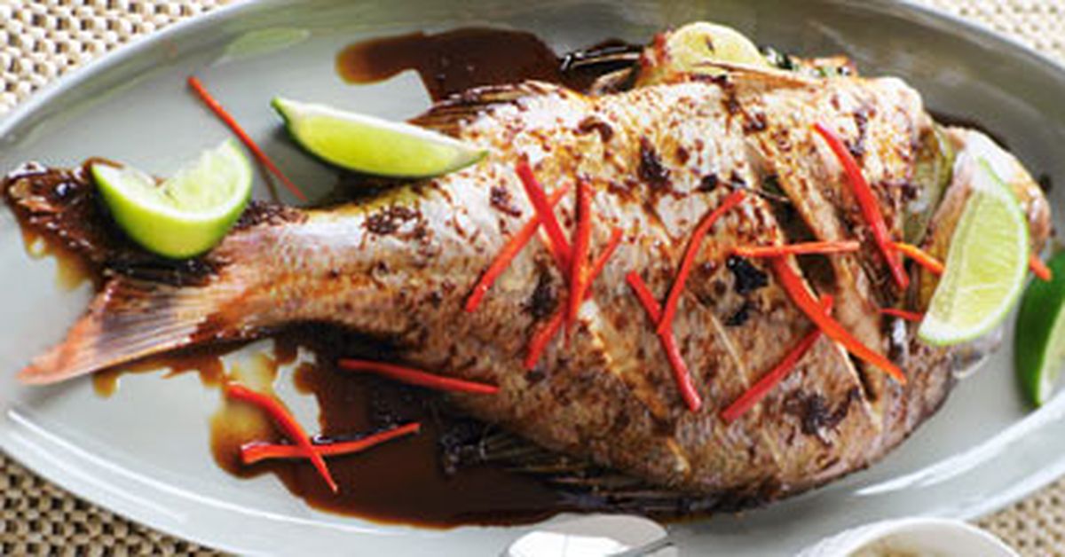 Roasted baby snapper with yellow bean sauce - 9Kitchen