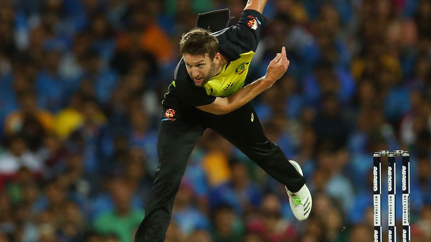 Andrew Tye in action for Australia.