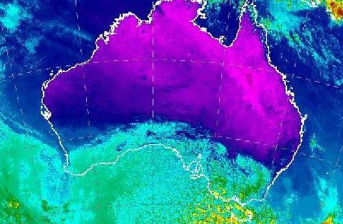 The cold air moving south east from Antarctica. (Image: Bureau of Meteorology).