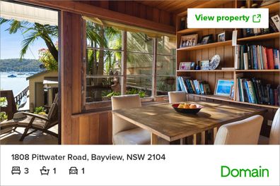 Sydney Pittwater shack timber house domain listing views water 