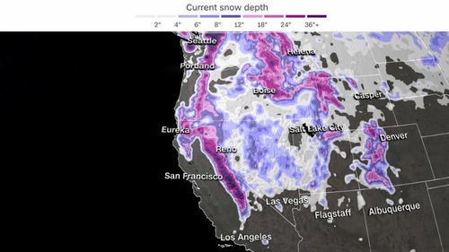 Due to multiple atmospheric river events, the average snowpack in California has gone from 18 per cent to 98 per cent in just two weeks.