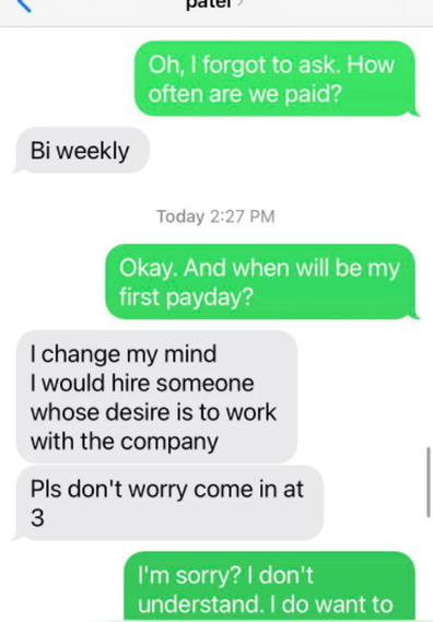 Reddit boss text exchange