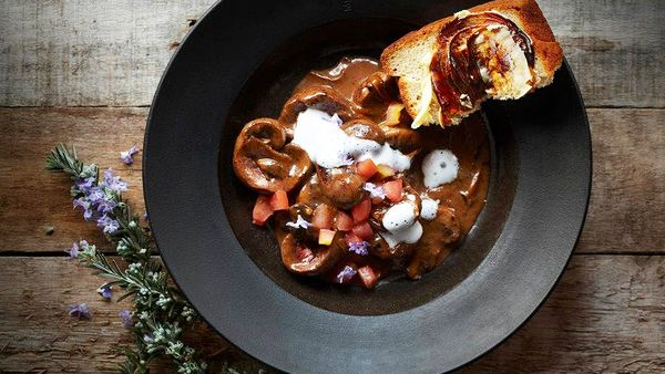 Hemelhuijs' pan-fried kidneys with mushrooms and Marmite soldiers (Facebook)