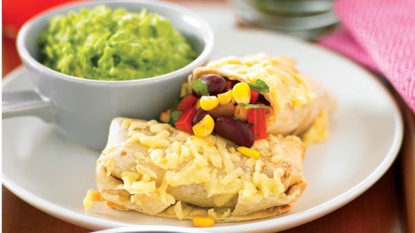 Cheesy corn and bean pillows