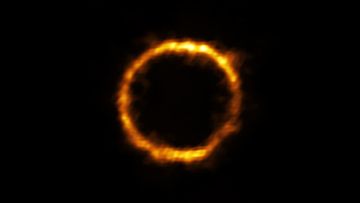 Astronomers using ALMA, have revealed an extremely distant galaxy that looks surprisingly like our Milky Way. The galaxy, SPT0418-47,  appears in the sky as a near-perfect ring of light.