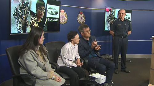 Mr Chu's family gathered with police today to appeal for information into his worrying disappearance.
