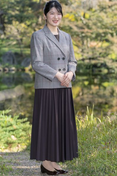 Princess Aiko, daughter of Emperor Naruhito and Empress Masako, strolling in the garden of the Imperial Residence at the Imperial Palace in Tokyo