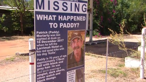 Paddy Moriarty disappeared from the tiny NT town last year. (9NEWS)