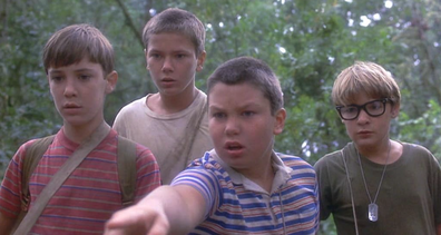 Wil Wheaton (far left) in the 1986 coming-of-age classic, Stand By Me.