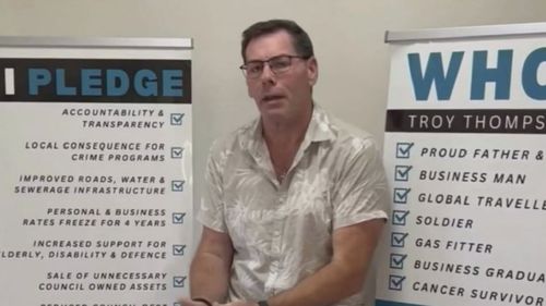 An embattled former Queensland mayor is facing accusations he exaggerated his medical history during his campaign. Troy Thompson was suspended from the high-ranking position last November during an investigation by Queensland's Crime and Corruption Commission (CCC).