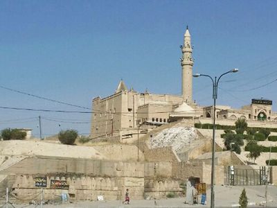The shrine of Nebi Younis, or the tomb of Jonah, was rigged
with explosives and destroyed by ISIS. (AAP)