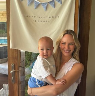 Jules Neale celebrates her son's first birthday