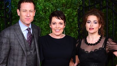 Tobias Menzies, Olivia Colman and Helena Bonham Carter arriving for The Crown Season 3 premiere in London