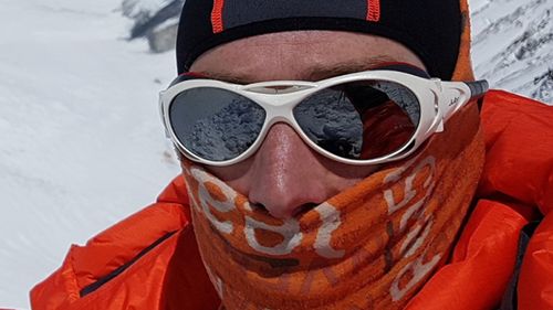  Plain, 36, began his mission by climbing Mount Vinson in Antarctica on January 16.