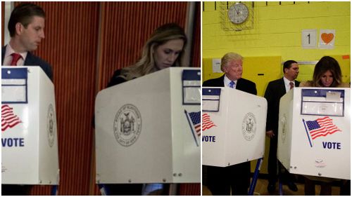 US Election: Like father, like son as Trump pair peek at wives’ ballots