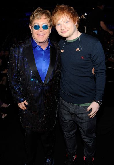 Ed Sheeran Elton John attends the 55th Annual GRAMMY Awards at STAPLES Center on February 10, 2013 in Los Angeles, California.