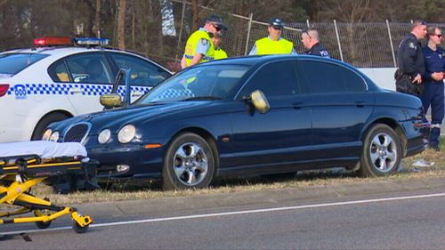 The man was pulled over by police on Old Windsor Road. (9NEWS)