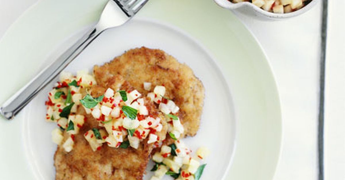 Crumbed pork steaks with pineapple, lime and chilli mojo - 9Kitchen