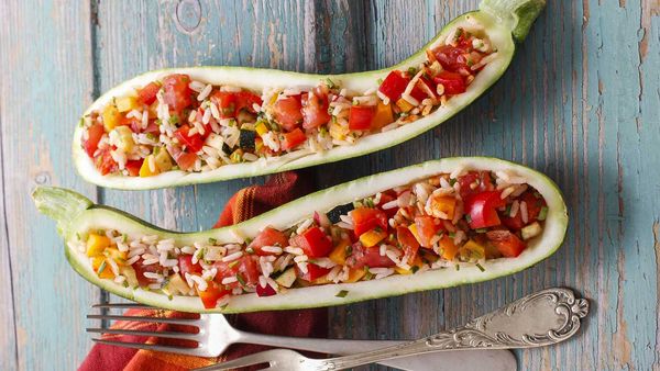 Stuffed zucchini recipe, as featured in Shape Me by Susie Burrell