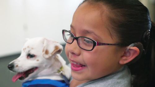 Julia with her dog Walter. (Facebook/Pasadena Humane Society &amp; SPCA)