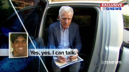 Damian Ryan speaks with Mr Santoro over the phone. Picture: 9NEWS