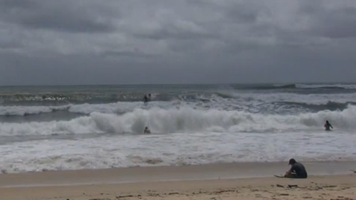 Cyclone-triggered tides were present at a Queensland beach. 