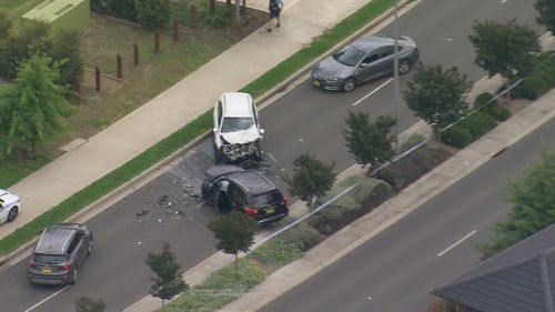 A man has been arrested after the police pursuit ended in a head-on crash in Sydney's south-west.