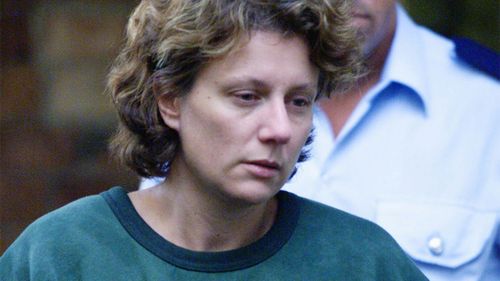 Kathleen Folbigg leaving Maitland Court in 2004.
