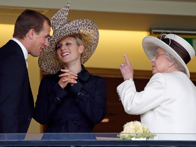 Peter Phillips, Zara Phillips and Queen Elizabeth