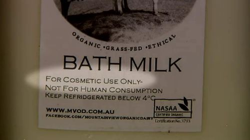 Despite raw milk being clearly labelled for cosmetic use only, a number of Victorians have become sick from drinking it. (9NEWS)