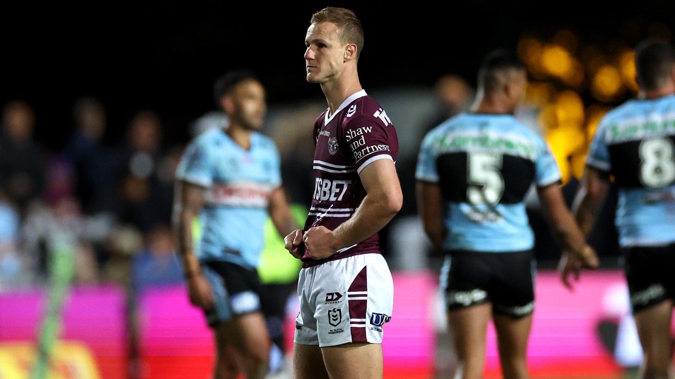 Manly Sea Eagles narrowly avoid first home shutout in 30 years as Cronulla Sharks virtually clinch top four spot
