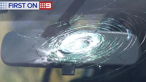 Nine cars were damaged in a rock-throwing on the Southern Expressway. (9NEWS)