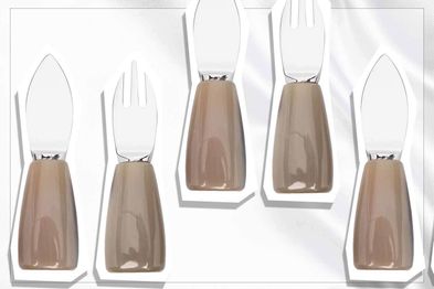 9PR: Brunello Cucinelli stainless steel cheese cutlery (set of 2)